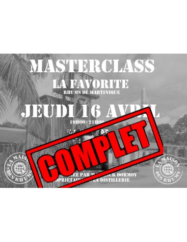 ***Complet ! *** Masterclass Rhum La...